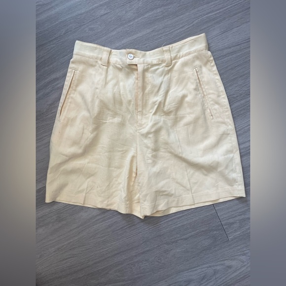 Tommy Bahama Pants - Tommy Bahama yellow silk stretch high waisted shorts